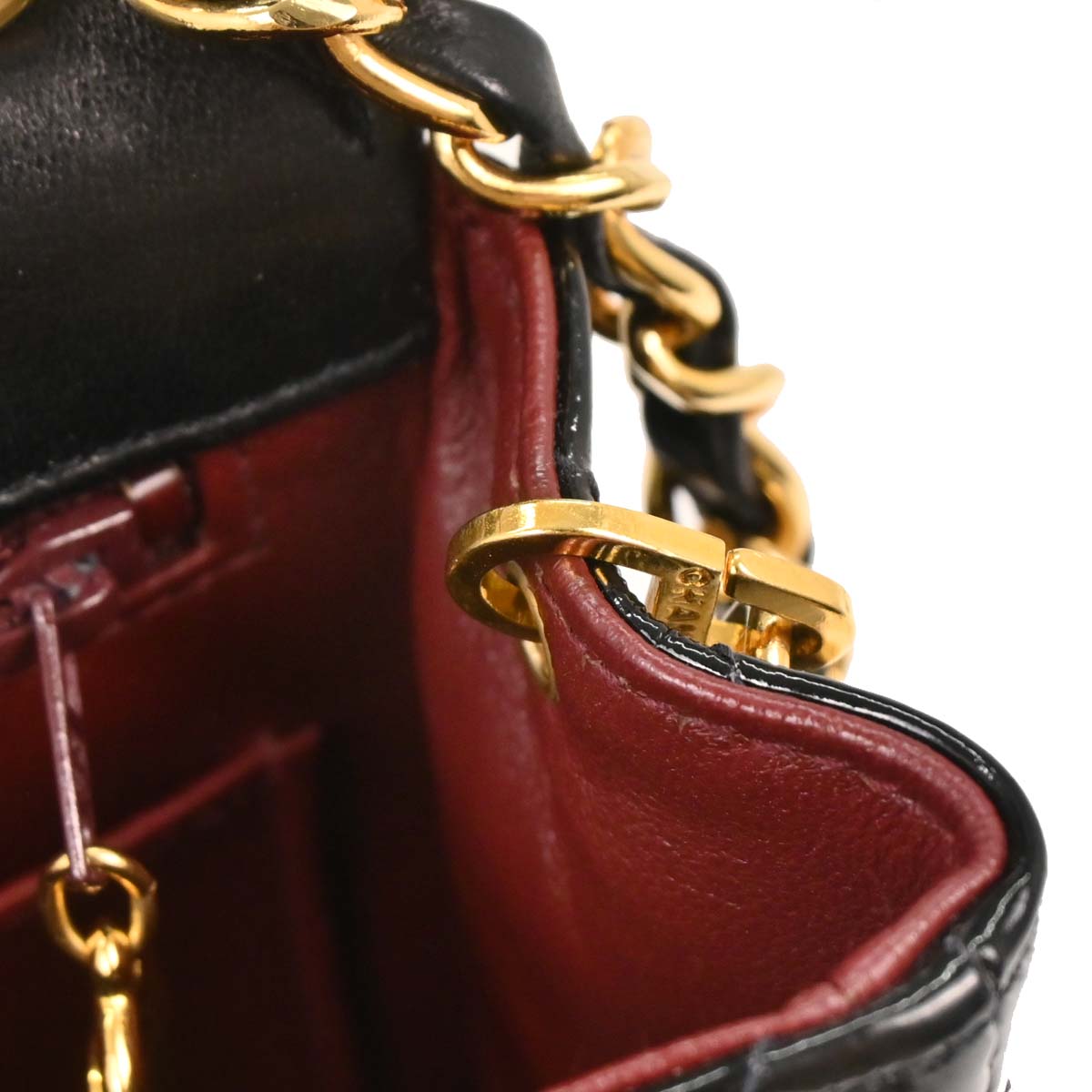 Chanel 1989-1991 Black Patent Mini Classic Square Flap Shoulder Bag 17