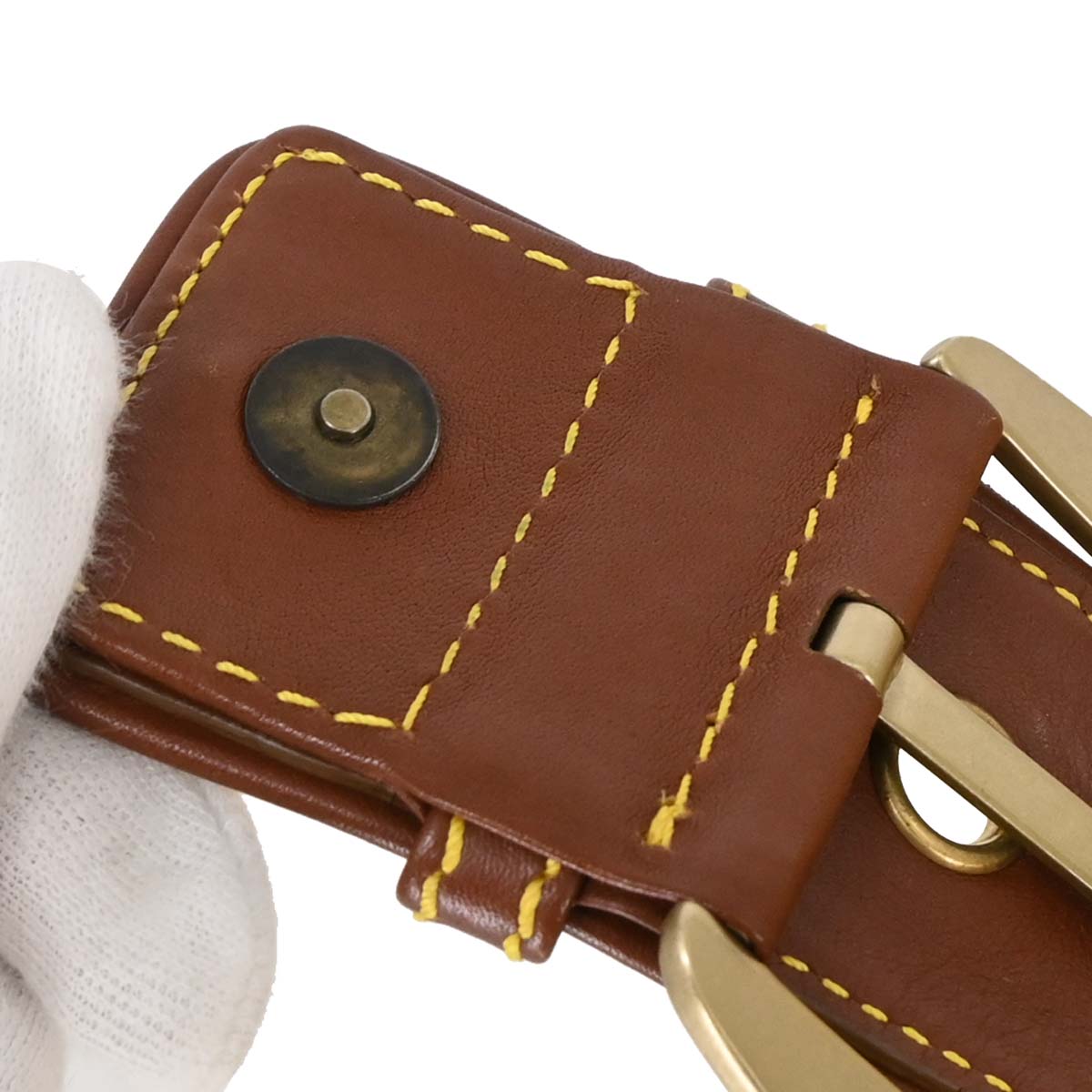 Celine Yellow Macadam Shoulder Bag