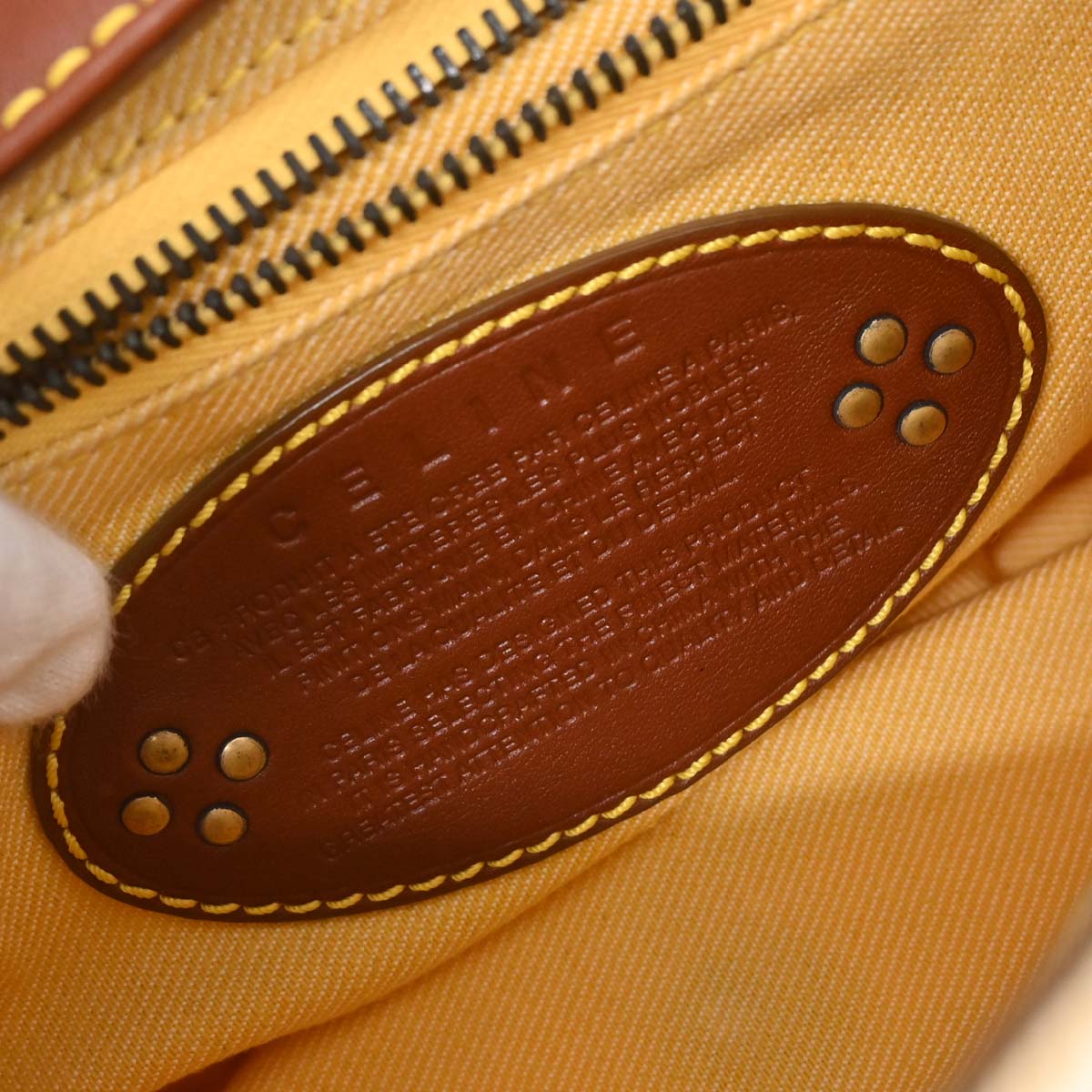 Celine Yellow Macadam Shoulder Bag