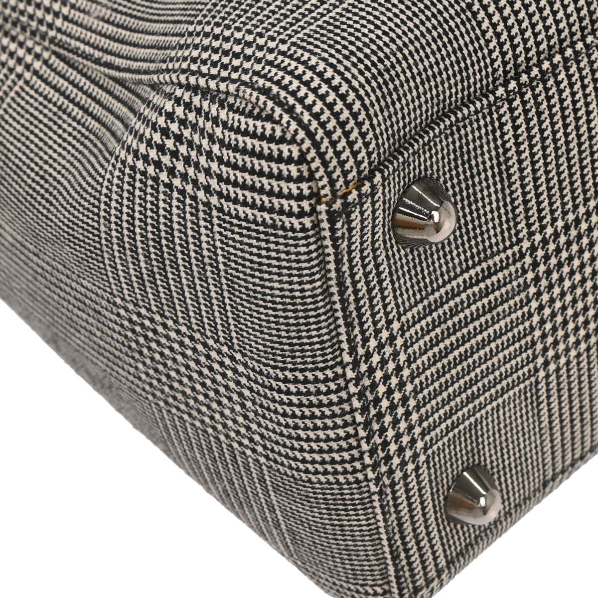 Christian Dior Black Canvas Large Lady Dior Houndstooth Handbag