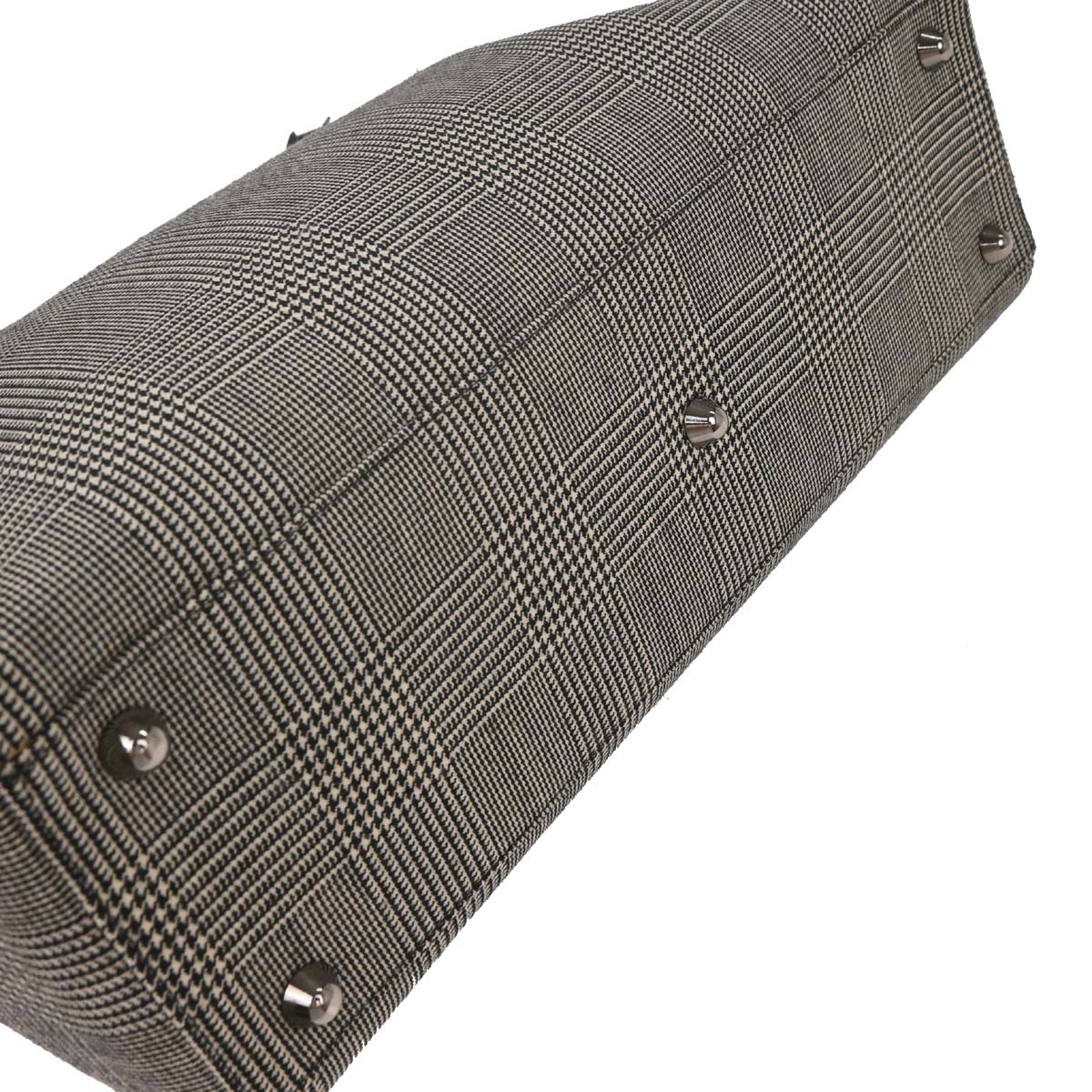 Christian Dior Black Canvas Large Lady Dior Houndstooth Handbag