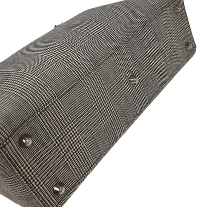 Christian Dior Black Canvas Large Lady Dior Houndstooth Handbag