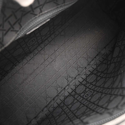 Christian Dior Black Canvas Large Lady Dior Houndstooth Handbag