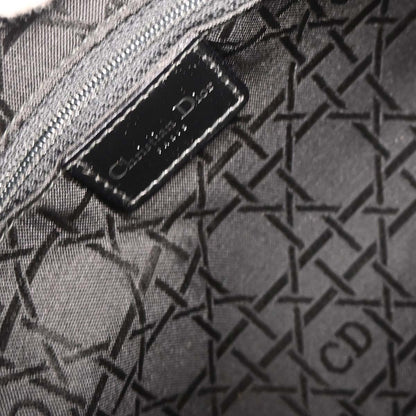 Christian Dior Black Canvas Large Lady Dior Houndstooth Handbag