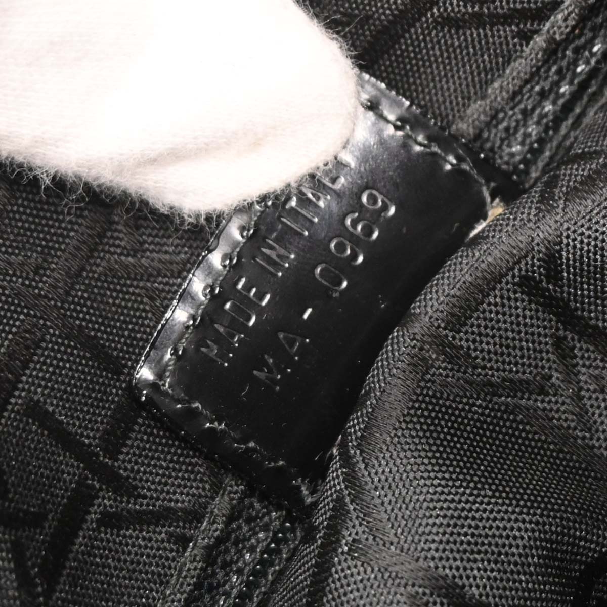 Christian Dior Black Canvas Large Lady Dior Houndstooth Handbag