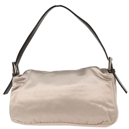 Fendi Gray Satin Baguette Handbag