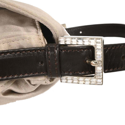 Fendi Gray Satin Baguette Handbag
