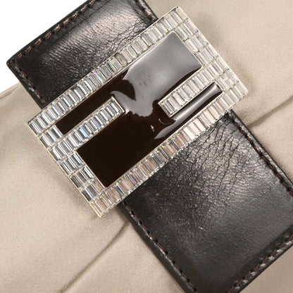 Fendi Gray Satin Baguette Handbag