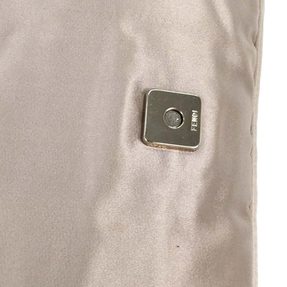 Fendi Gray Satin Baguette Handbag