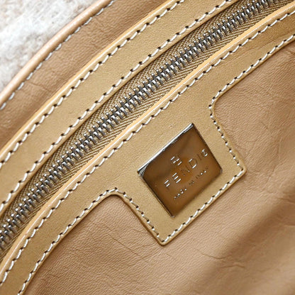 Fendi Off White Wool Zucca Mamma Baguette Handbag
