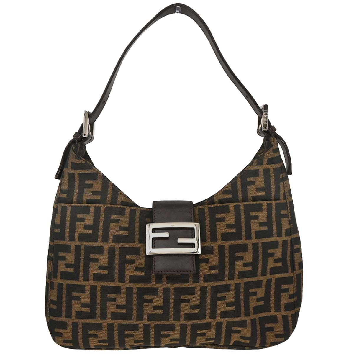 Fendi Brown Black Zucca Hobo Bag