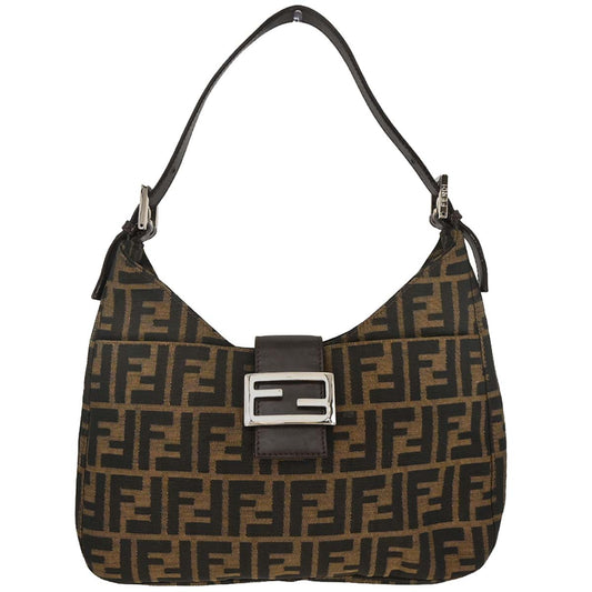 Fendi Brown Black Zucca Hobo Bag
