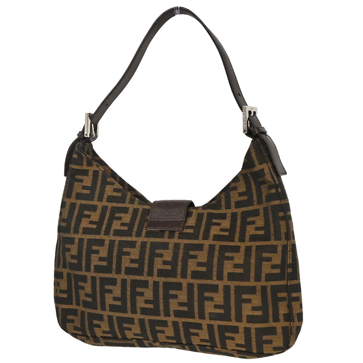 Fendi Brown Black Zucca Hobo Bag