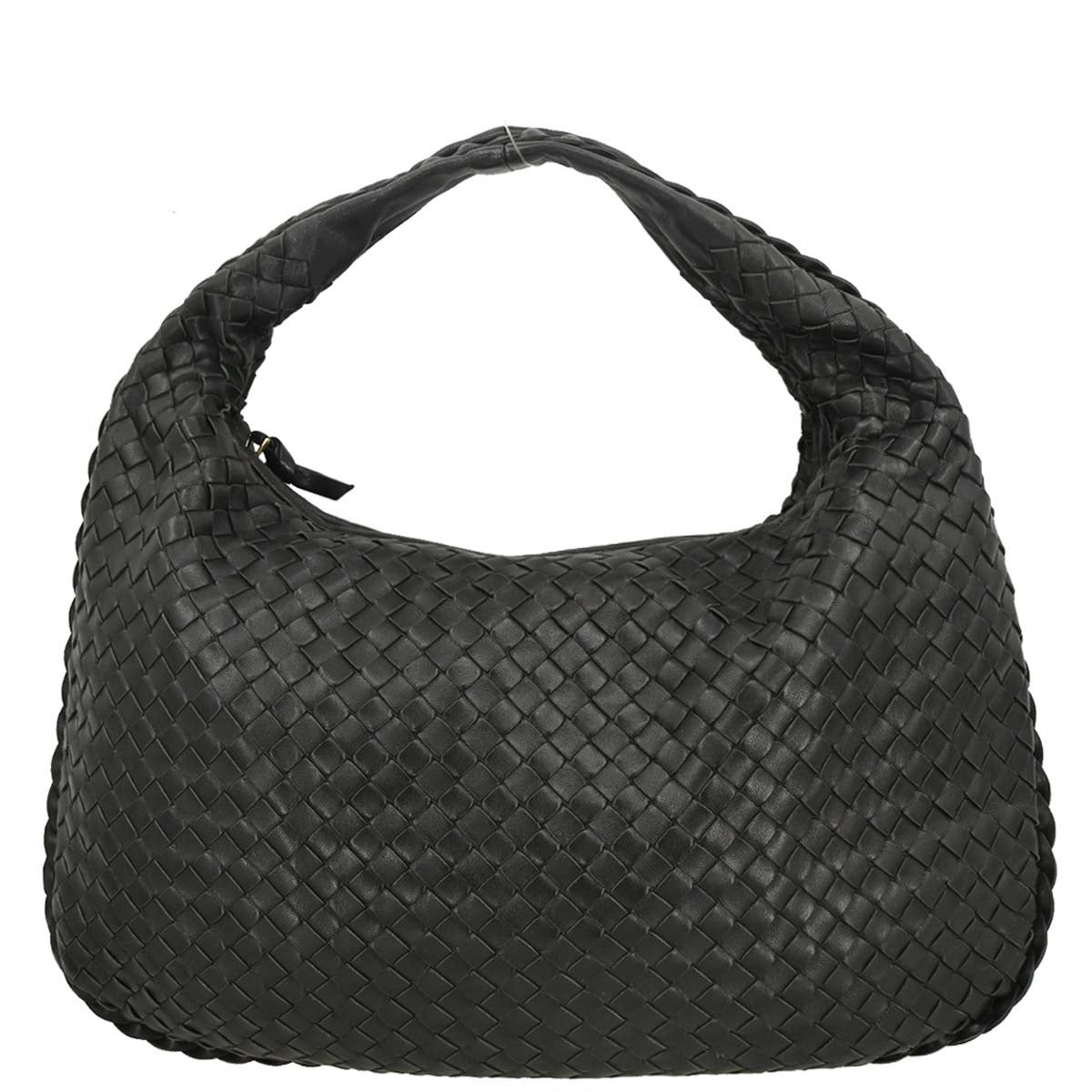 Bottega Veneta Black Intrecciato Hobo Handbag