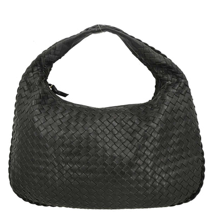 Bottega Veneta Black Intrecciato Hobo Handbag