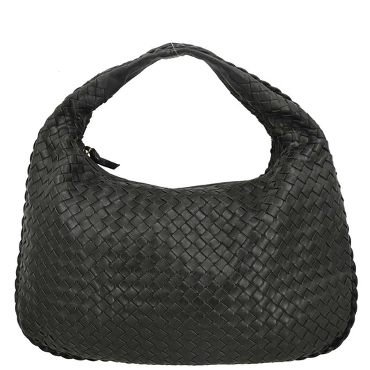 Bottega Veneta Black Intrecciato Hobo Handbag