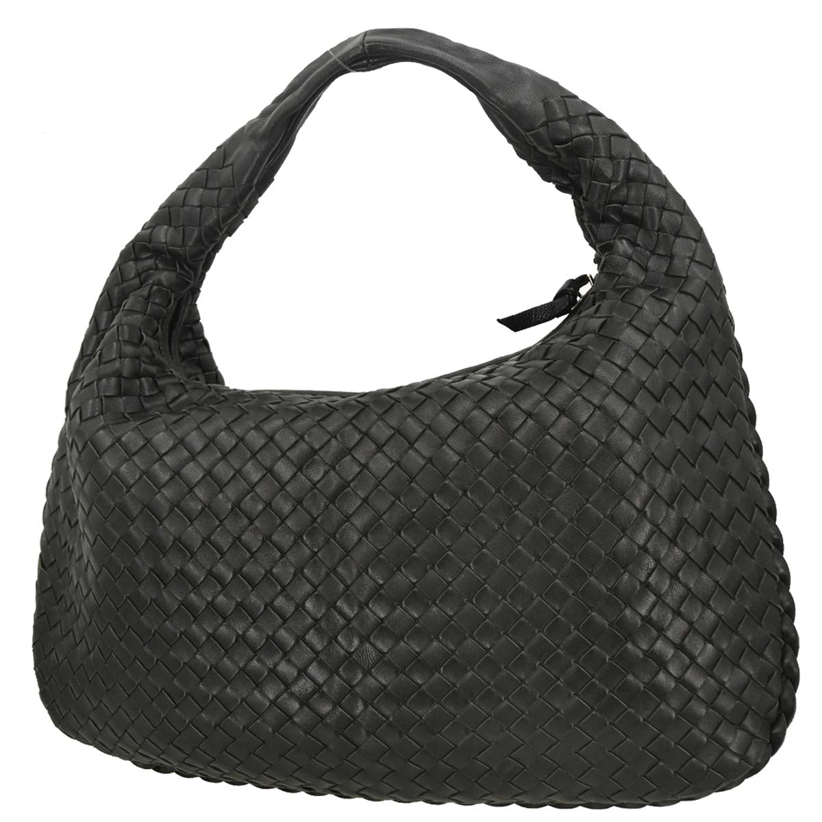 Bottega Veneta Black Intrecciato Hobo Handbag