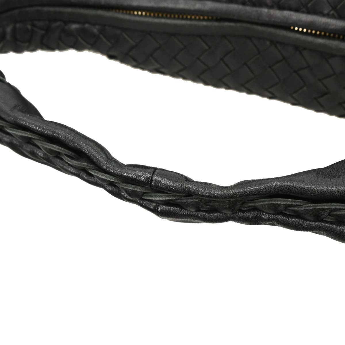 Bottega Veneta Black Intrecciato Hobo Handbag
