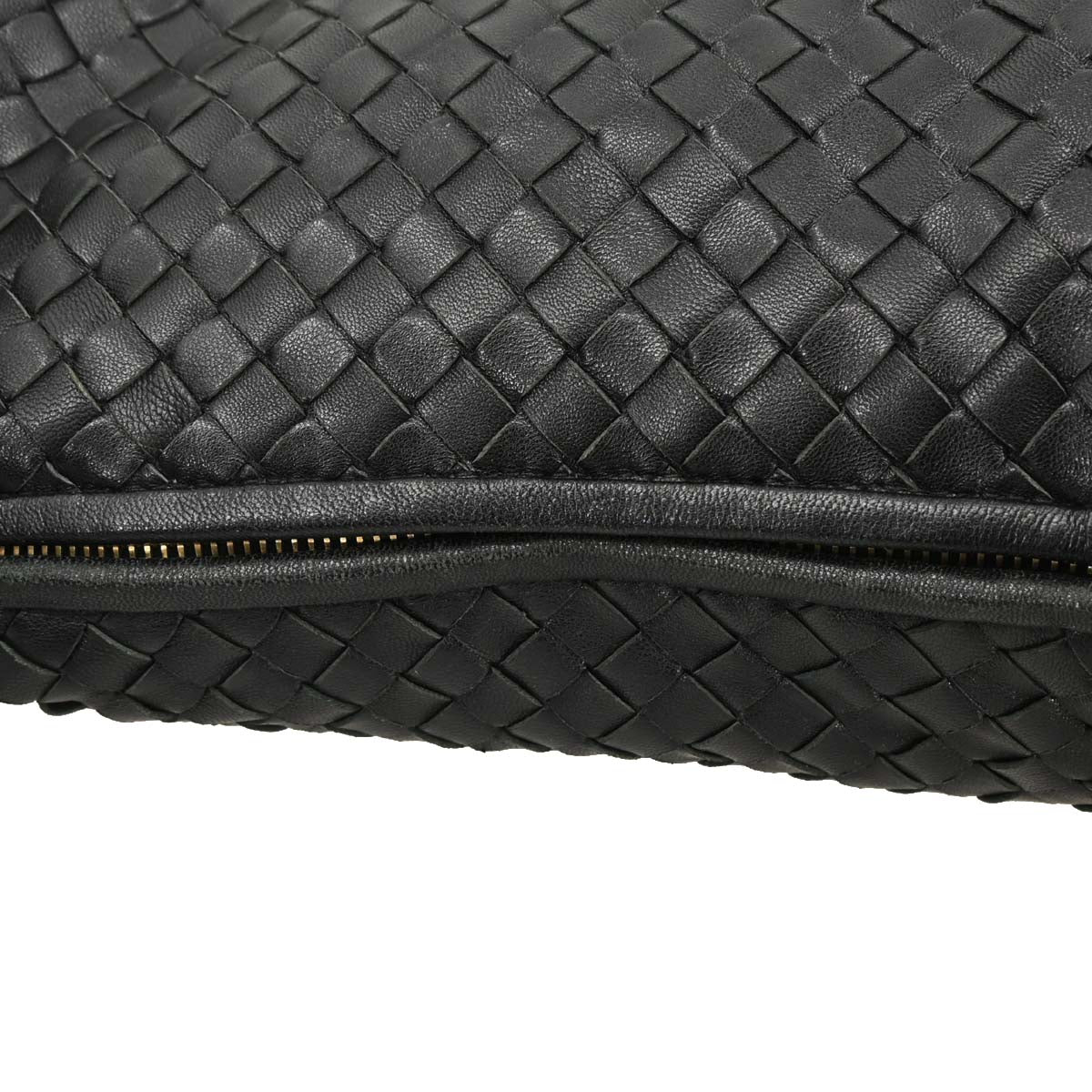 Bottega Veneta Black Intrecciato Hobo Handbag