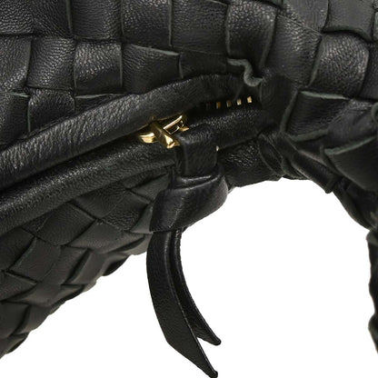 Bottega Veneta Black Intrecciato Hobo Handbag