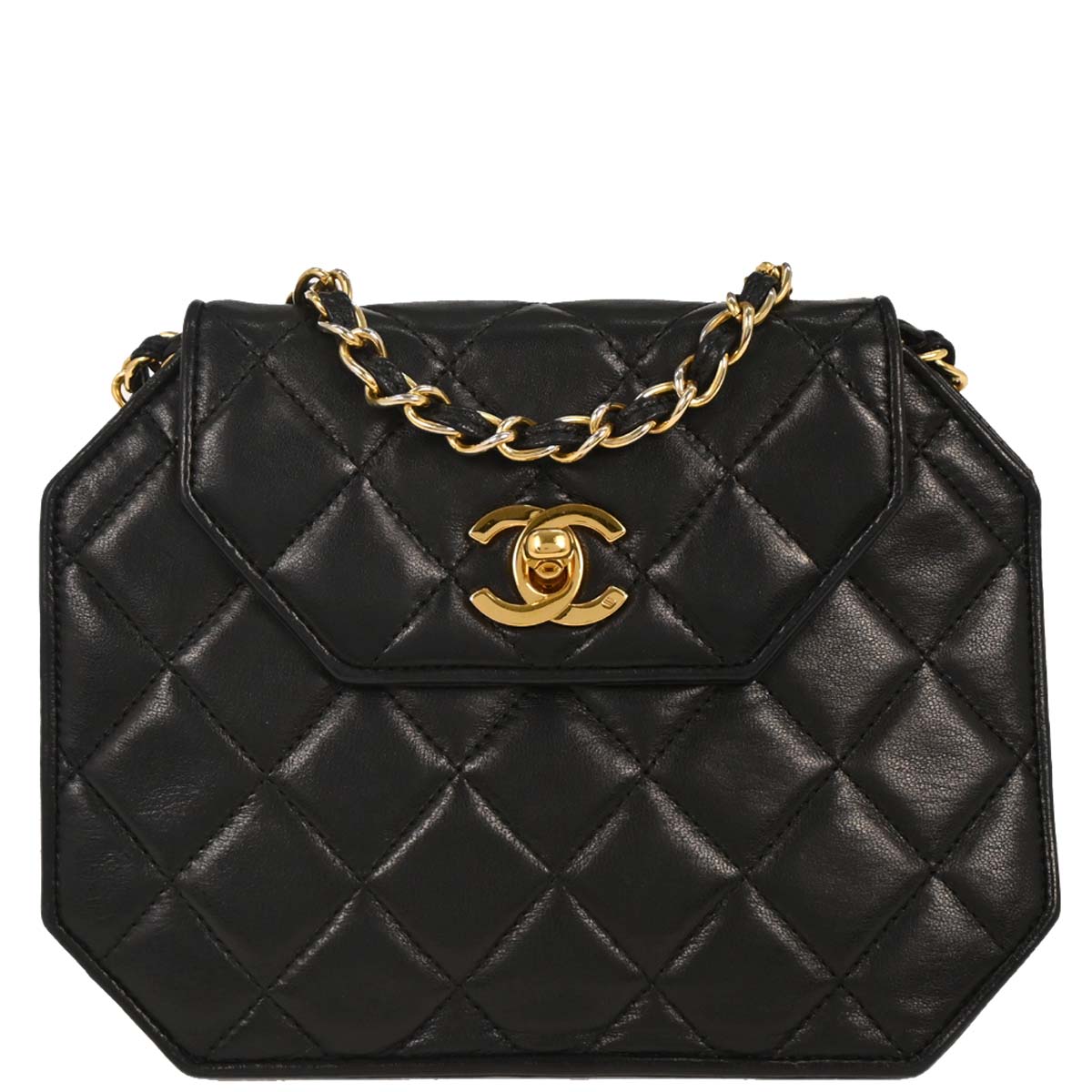 Chanel 1989-1991 Black Lambskin Shoulder Bag