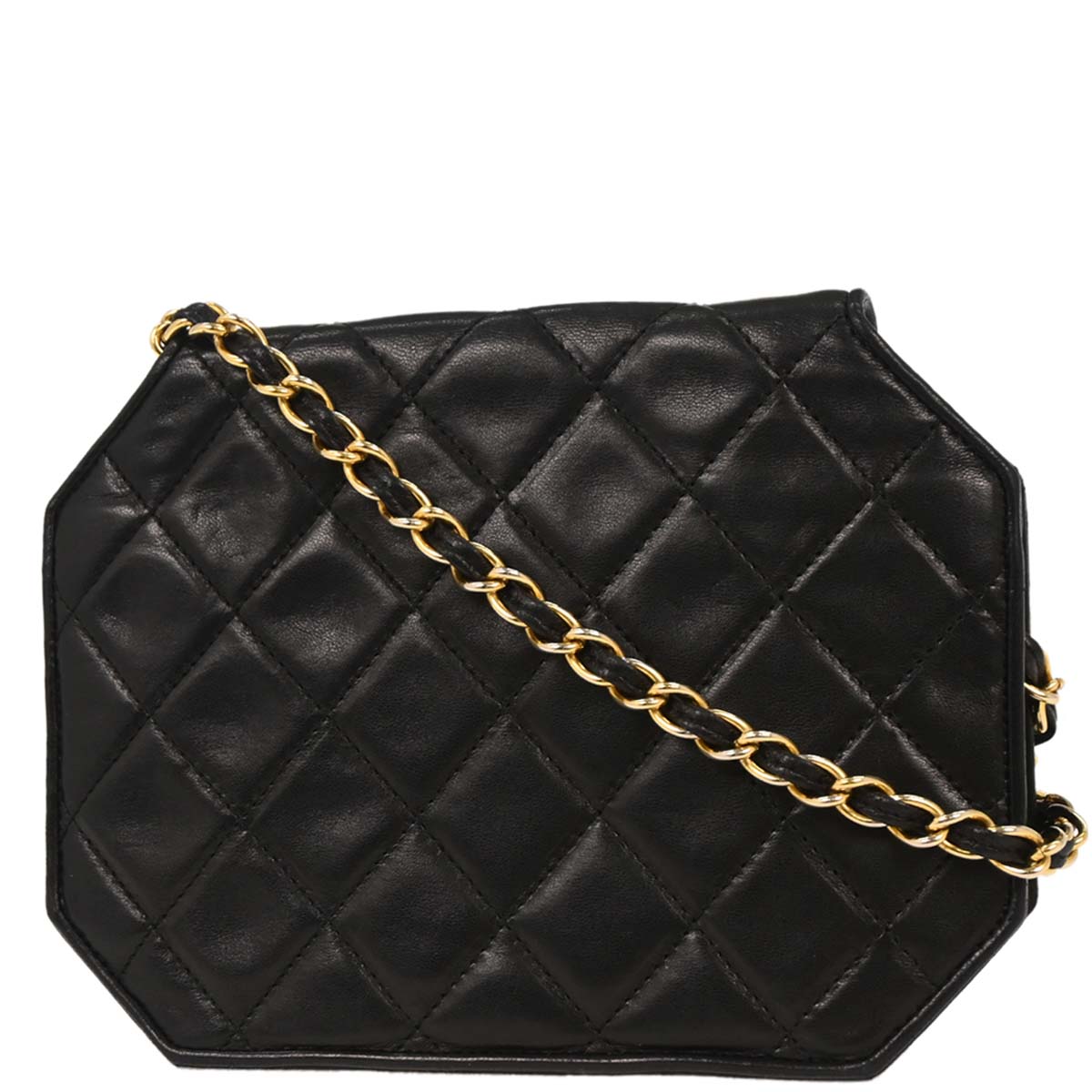 Chanel 1989-1991 Black Lambskin Shoulder Bag