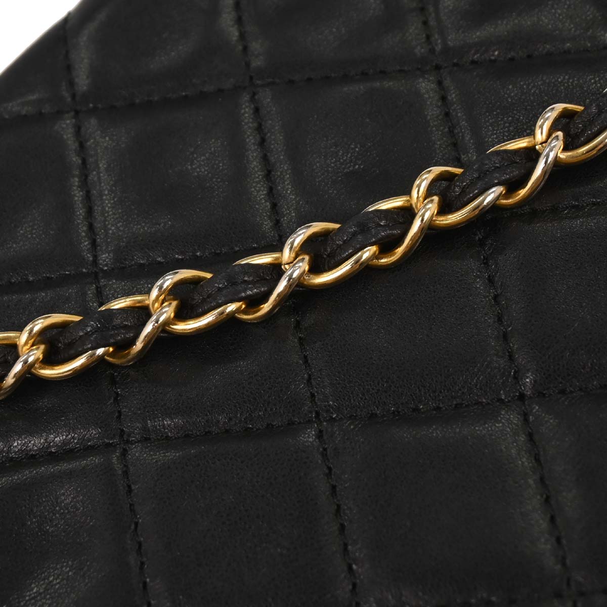 Chanel 1989-1991 Black Lambskin Shoulder Bag