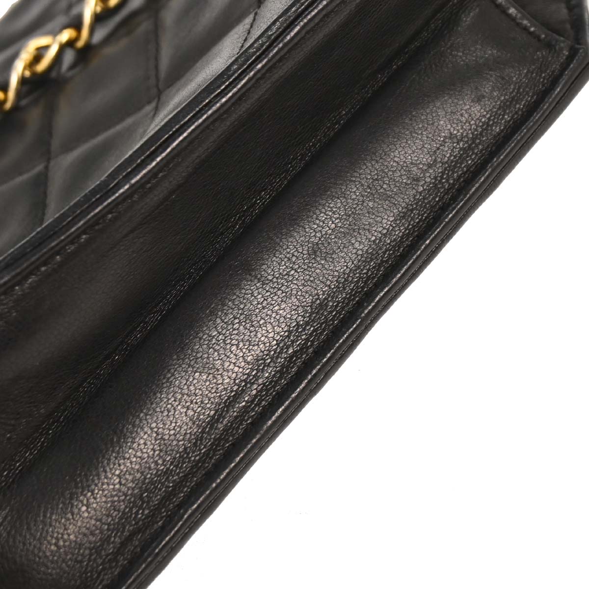 Chanel 1989-1991 Black Lambskin Shoulder Bag