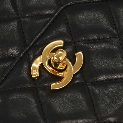Chanel 1989-1991 Black Lambskin Shoulder Bag