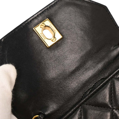 Chanel 1989-1991 Black Lambskin Shoulder Bag