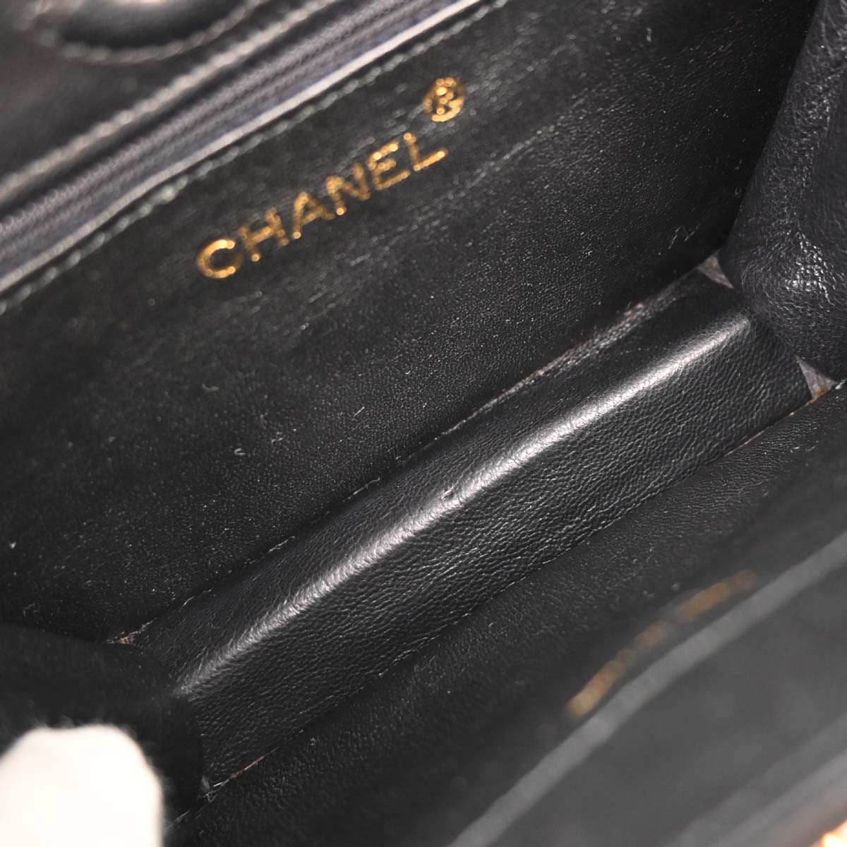Chanel 1989-1991 Black Lambskin Shoulder Bag