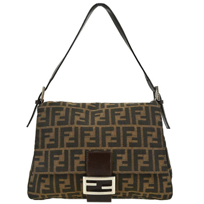 Fendi Brown Canvas Zucca Mamma Baguette Handbag
