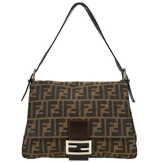 Fendi Brown Canvas Zucca Mamma Baguette Handbag