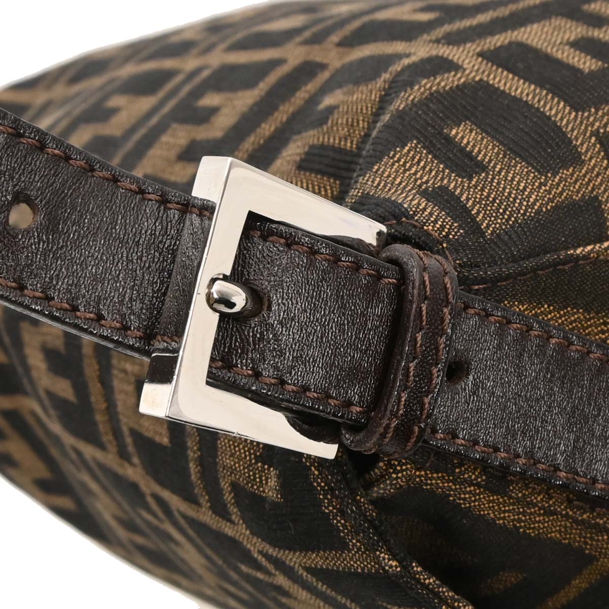 Fendi Brown Canvas Zucca Mamma Baguette Handbag