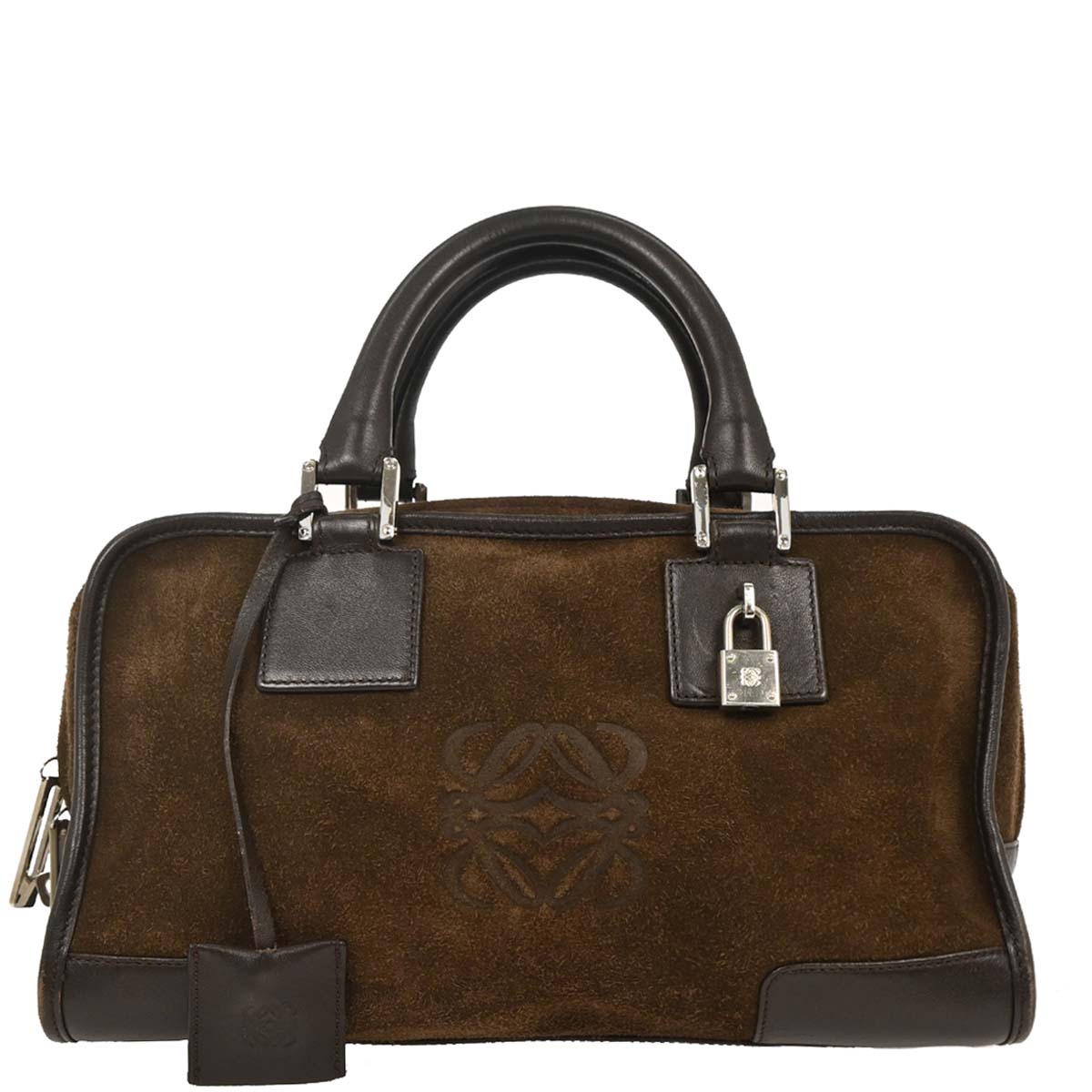 Loewe Brown Suede Leather Amazona 28 Handbag