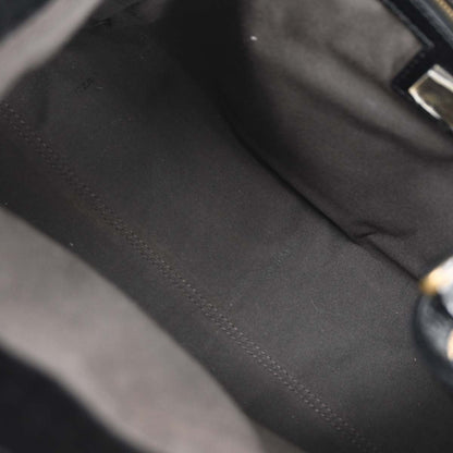 Fendi 2006 Black Beige Cotton Jacquard Du Jour Tote Bag