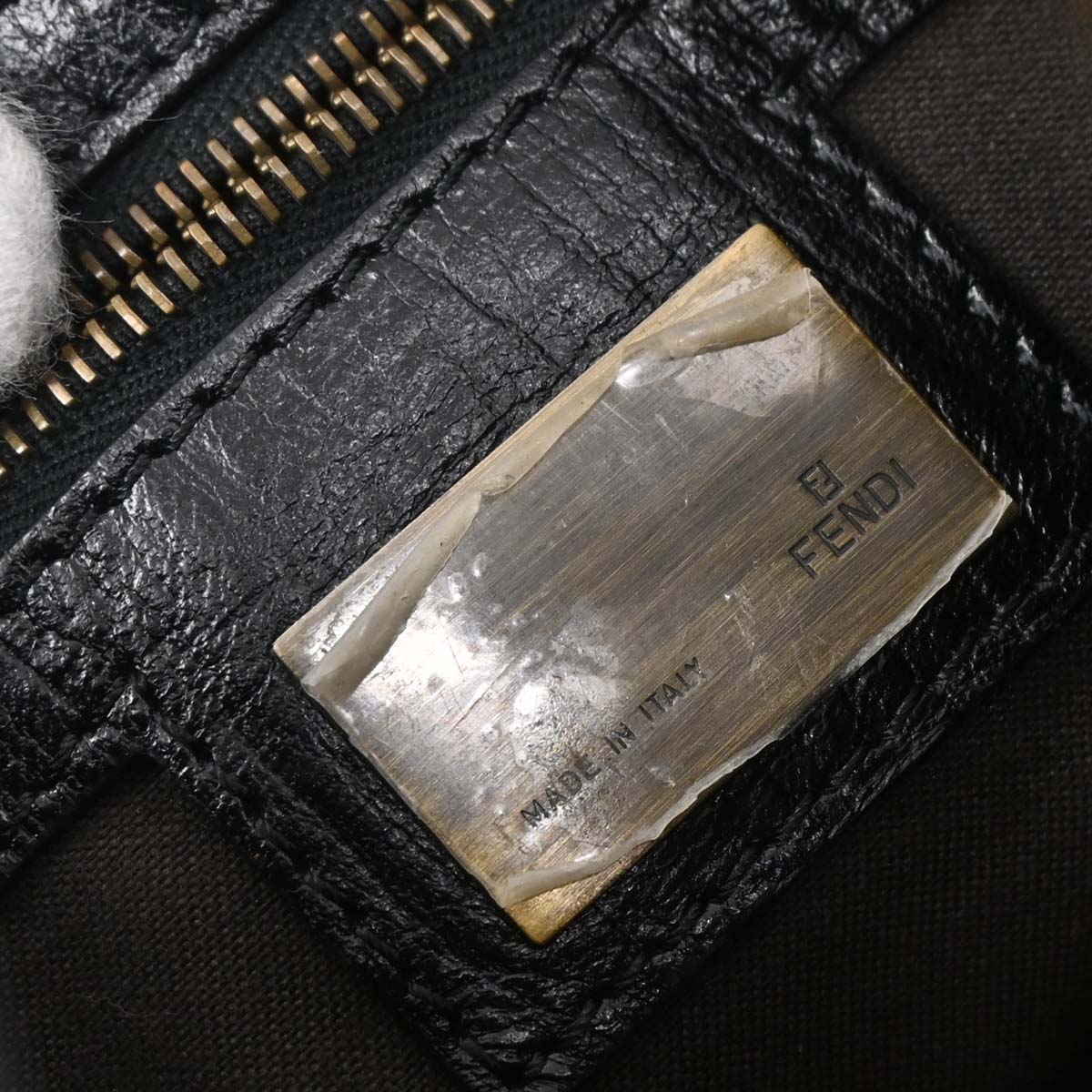 Fendi 2006 Black Beige Cotton Jacquard Du Jour Tote Bag