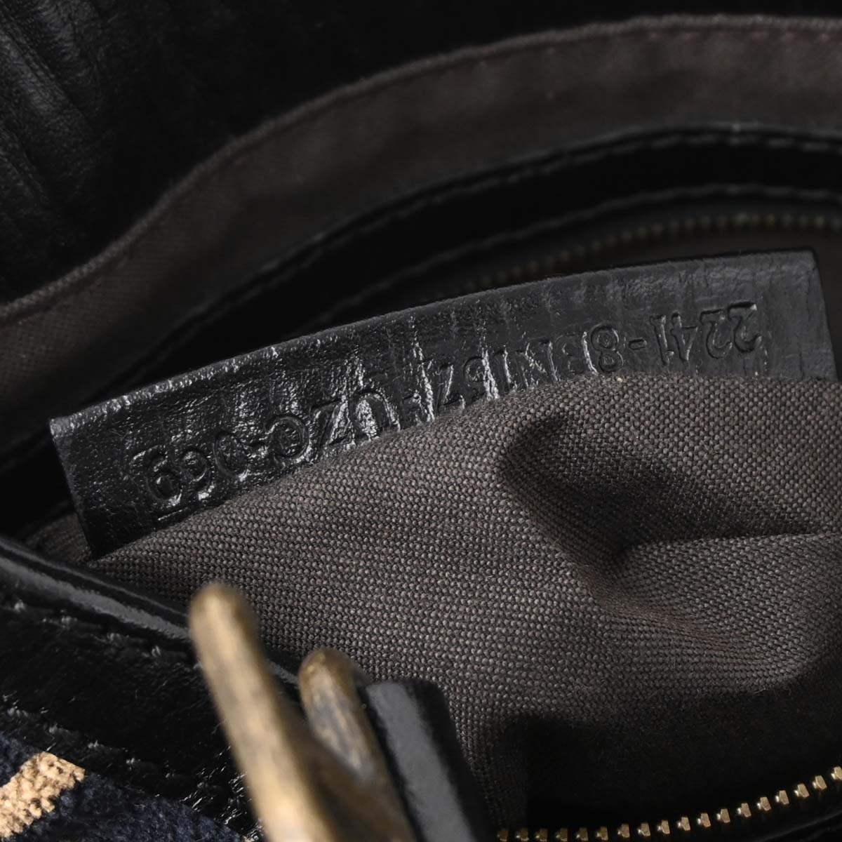 Fendi 2006 Black Beige Cotton Jacquard Du Jour Tote Bag