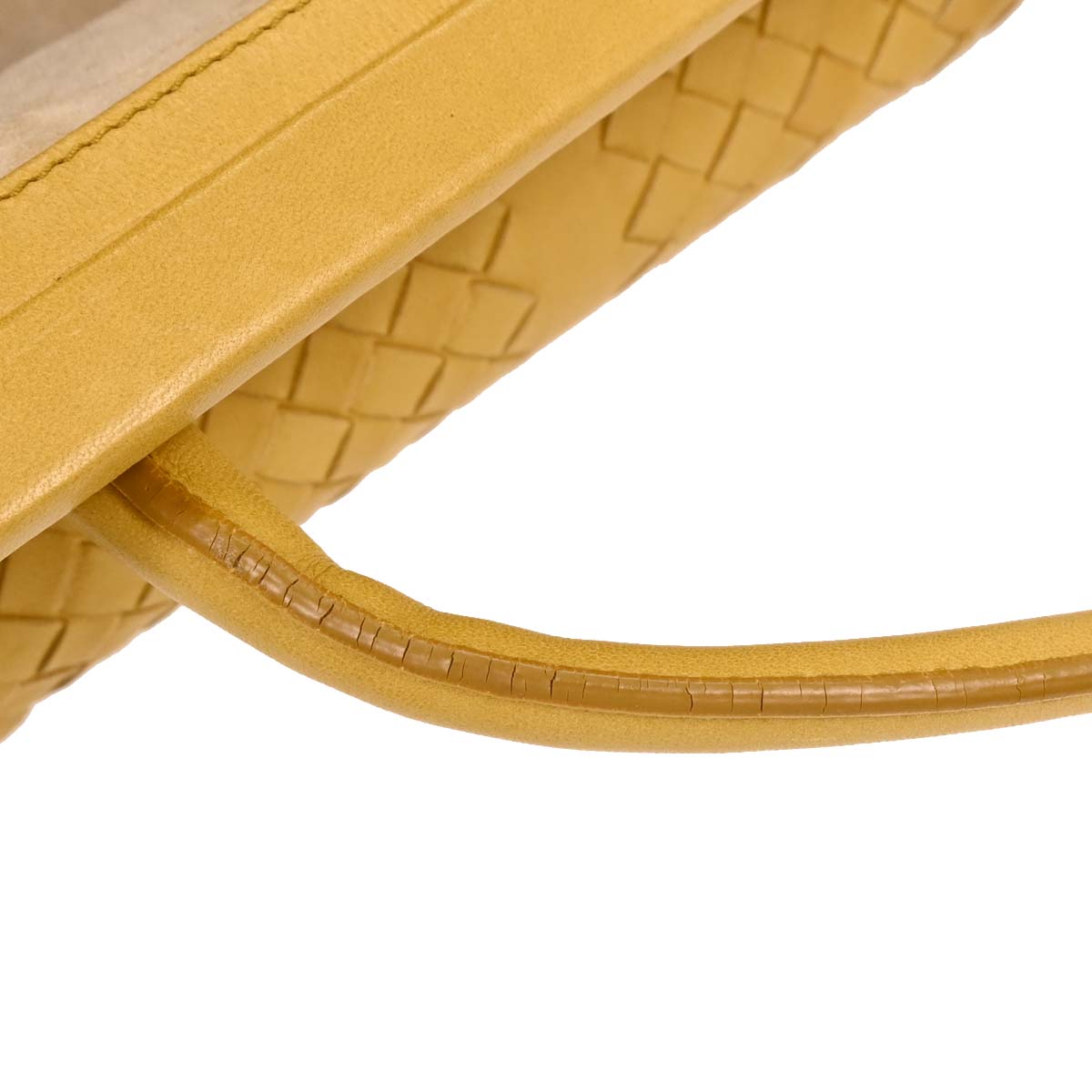 Bottega Veneta Yellow Lambskin Intrecciato Handbag
