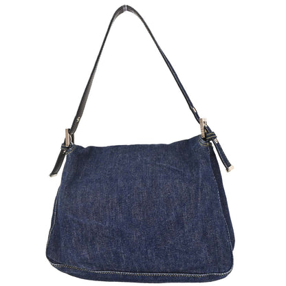 Fendi 2009 Blue Denim Mamma Baguette Handbag