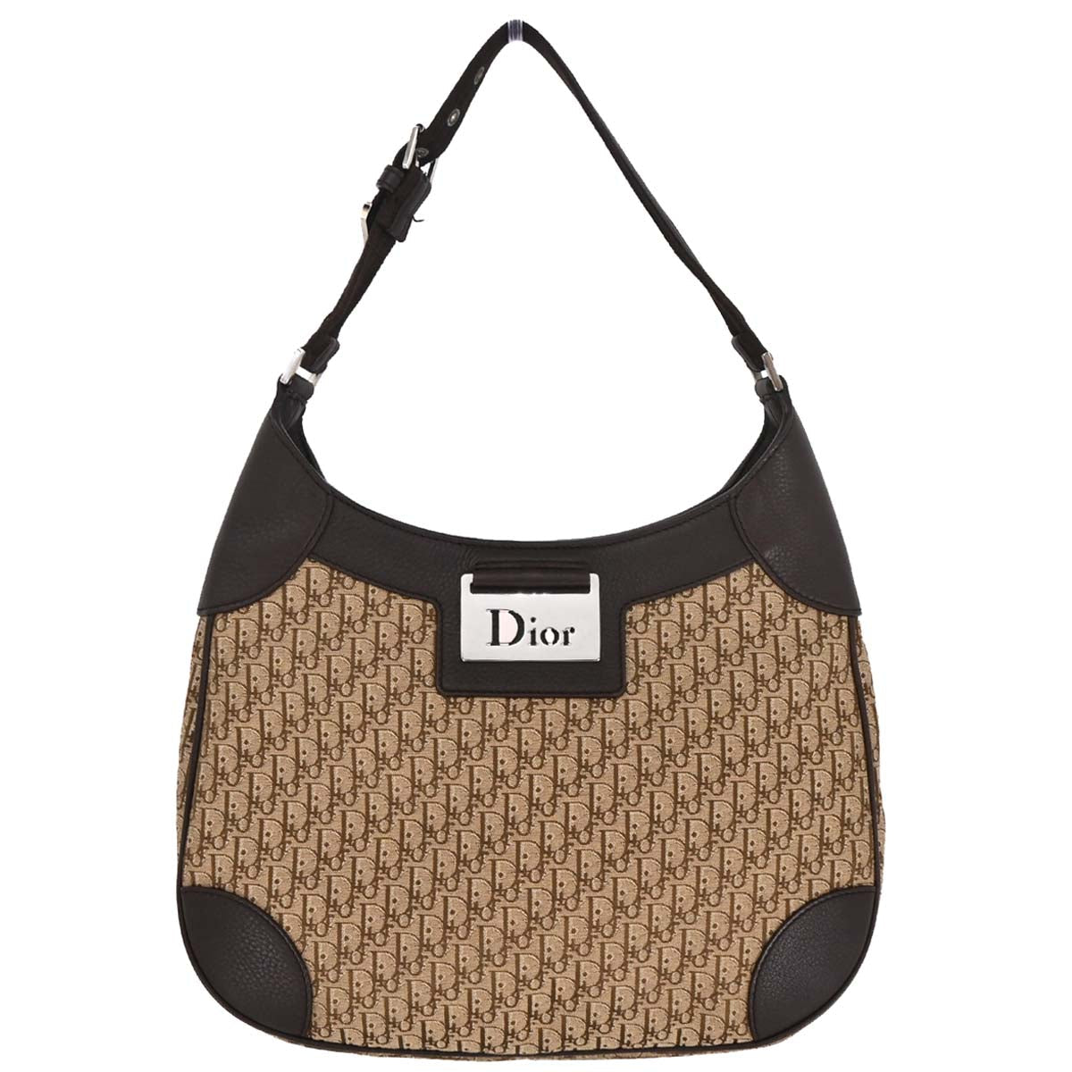 Christian Dior Brown Beige Street Chic Trotter Hobo Bag