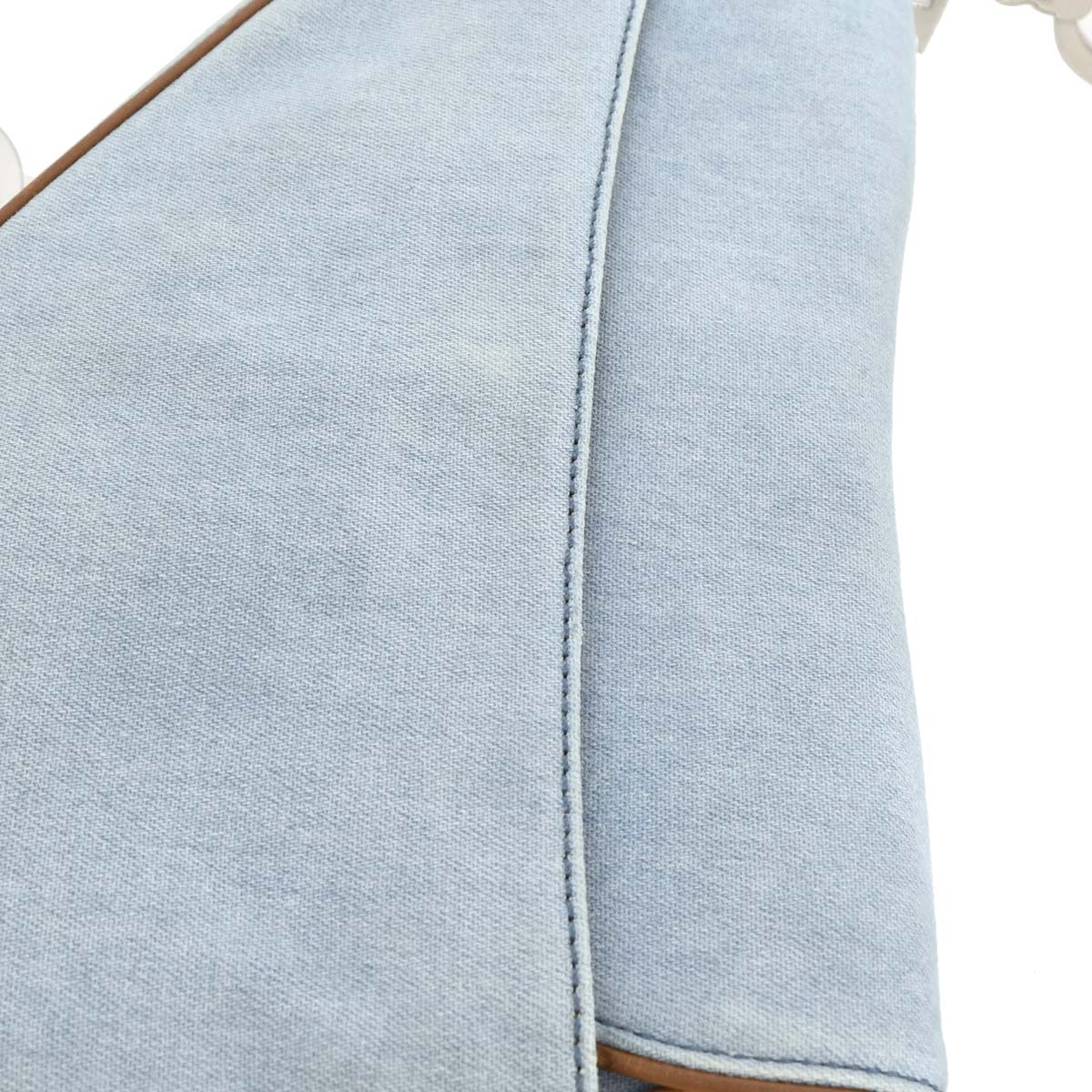 Christian Dior Light Blue Cotton Saddle Handbag