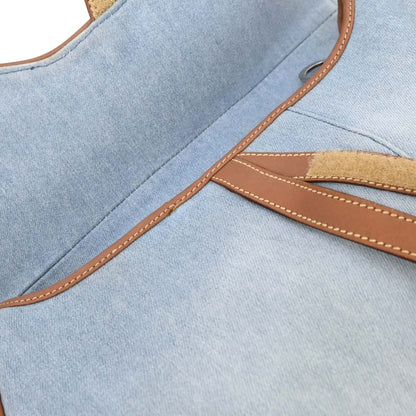 Christian Dior Light Blue Cotton Saddle Handbag