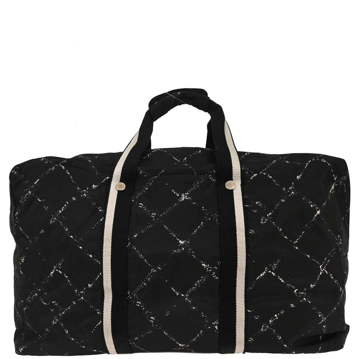 Chanel 1997-1999 Black Nylon Travel Line Duffle Handbag