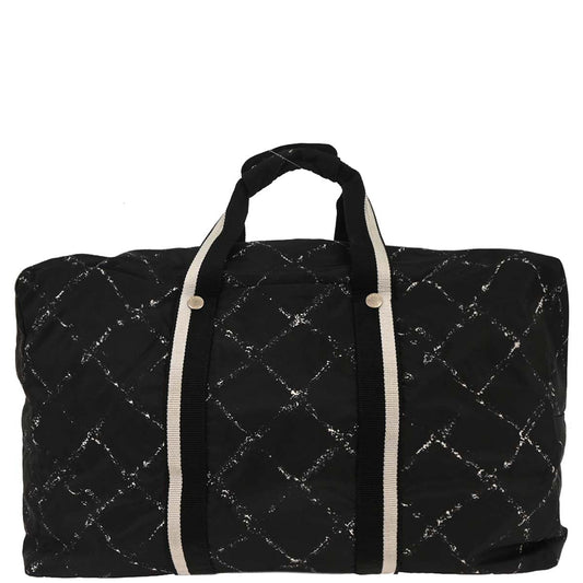 Chanel 1997-1999 Black Nylon Travel Line Duffle Handbag