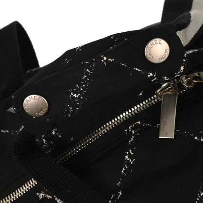 Chanel 1997-1999 Black Nylon Travel Line Duffle Handbag