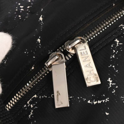 Chanel 1997-1999 Black Nylon Travel Line Duffle Handbag