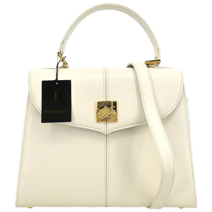Yves Saint Laurent White 2way Shoulder Handbag