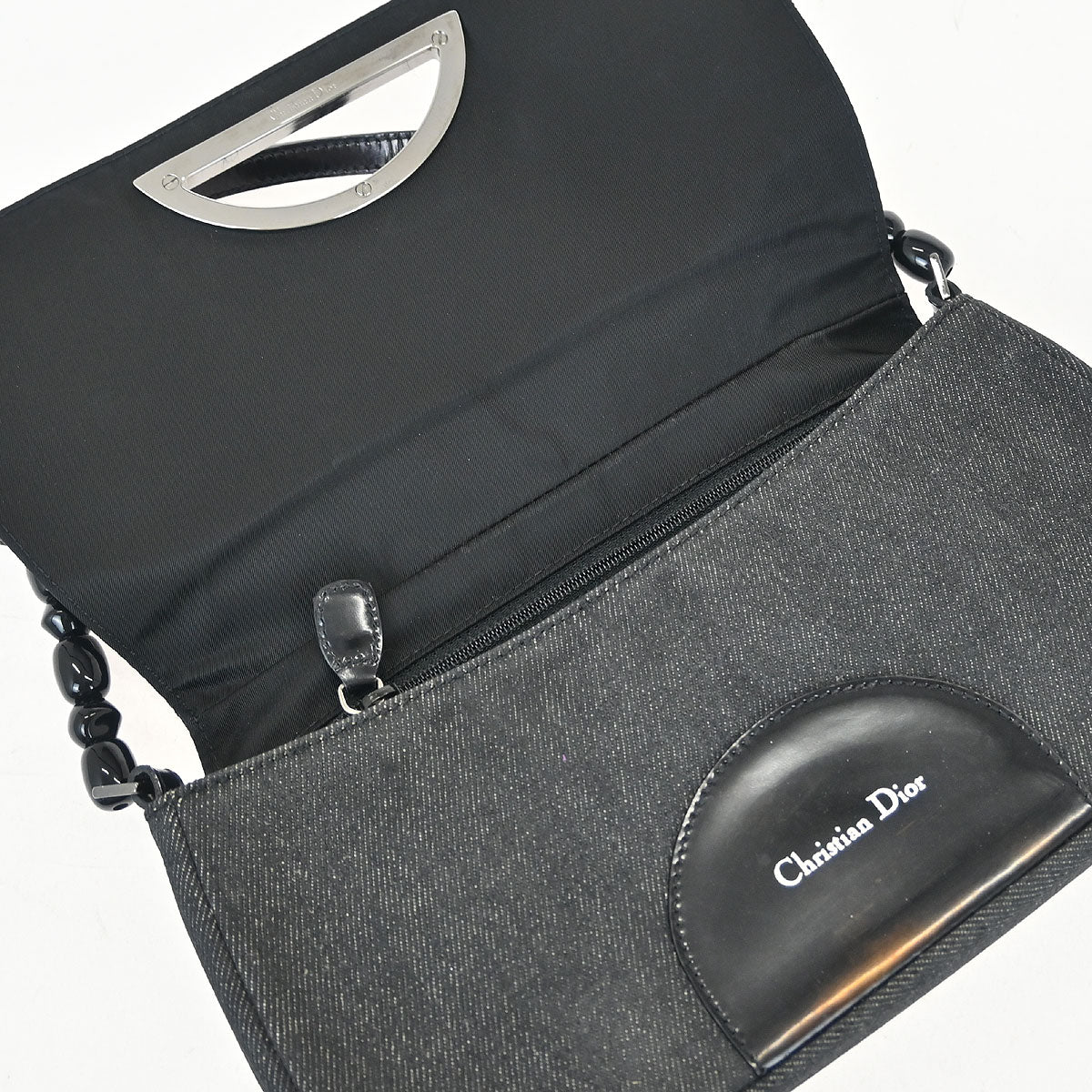 Christian Dior Black Denim Malice Handbag