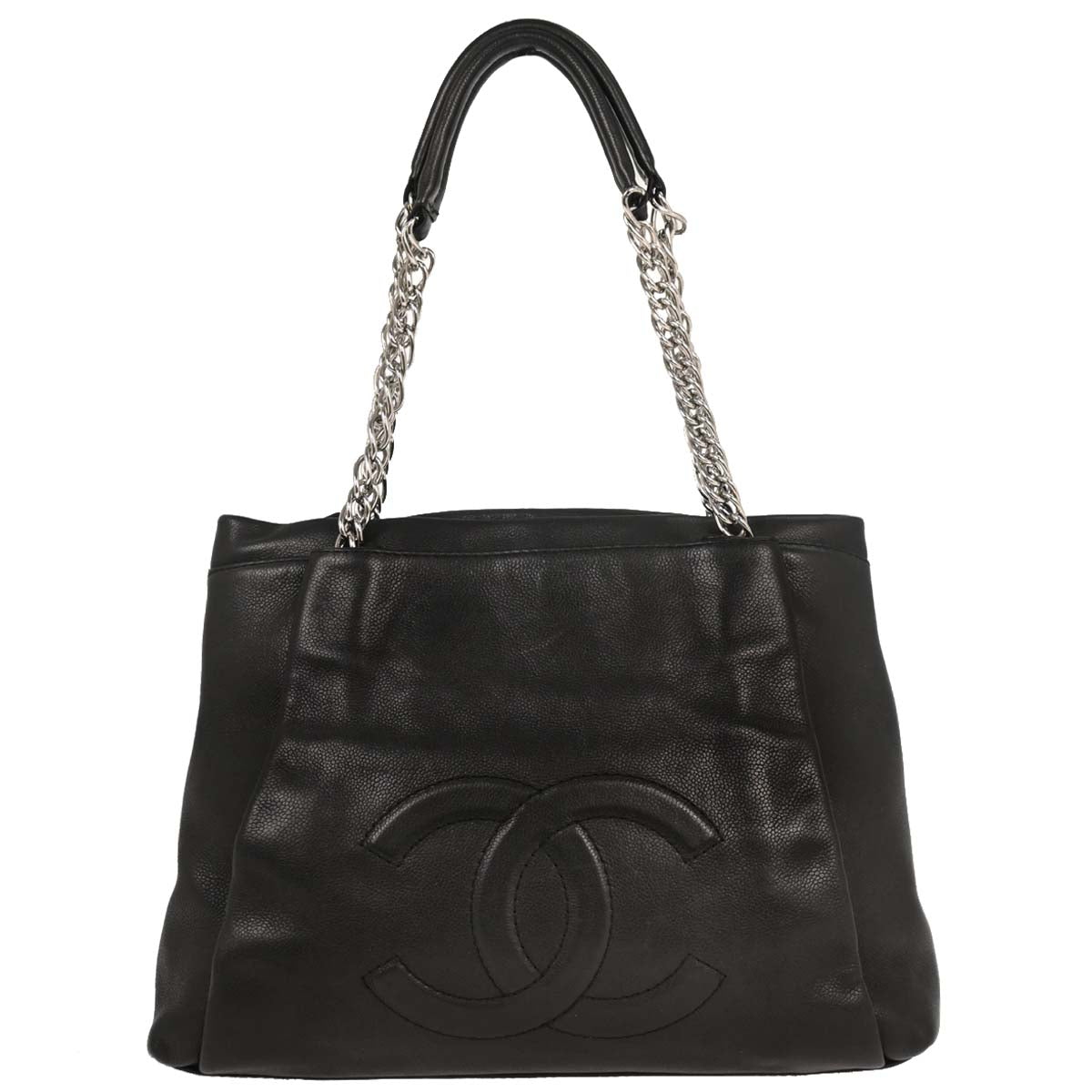 Chanel 2008-2009 Black Caviar Tote Handbag